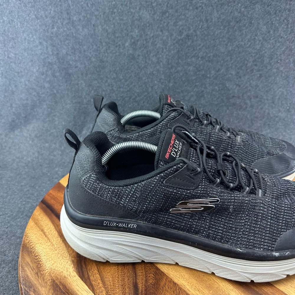 Skechers Shoes Men's 12 Extra Wide D'Lux Walker Sneakers Black Lace Up 232045WW - Picture 3 of 12